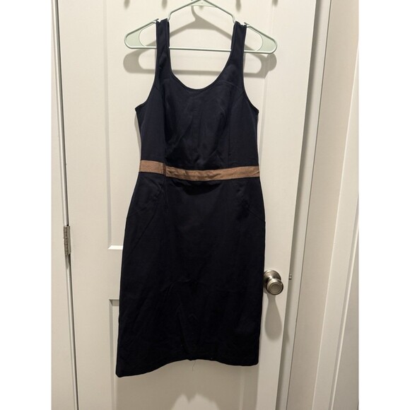Club Monaco sleeveless fitted dress navy color in size 12 in stretch cotton - Picture 1 of 5